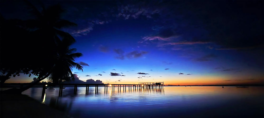 Coucher de soleil chez Raita à Ahe